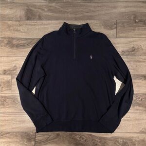 POLO RALPH LAUREN NAVY QUARTER ZIP - MEDIUM
